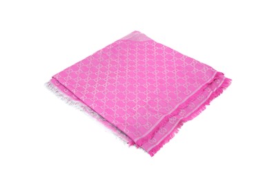 Lot 68 - Gucci Cyclamen Wool GG Monogram Scarf