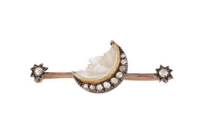 Lot 30 - A 'man in the moon' bar brooch, circa 1895