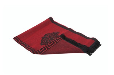 Lot 22 - Versace Red Wool Medusa Scarf