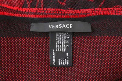 Lot 22 - Versace Red Wool Medusa Scarf