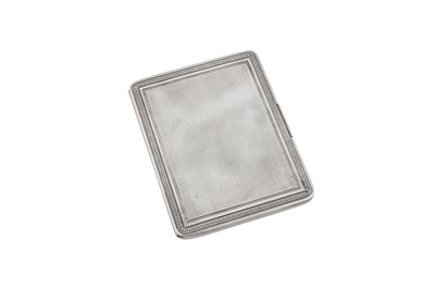 Lot 32 - A George V gold mounted sterling silver cigarette case, London 1913 retailed by Tiffany and Co