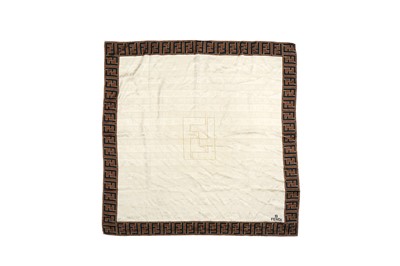 Lot 198 - Fendi Cream Roma Zucca Silk Print Scarf