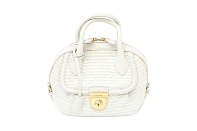 Lot 308 - Salvatore Ferragamo Ivory Raffia Fiamma Mini Bag