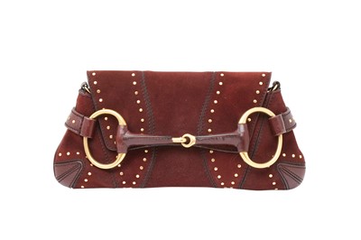 Lot 1 - Gucci Maroon Horsebit Stud Mini Flap Bag