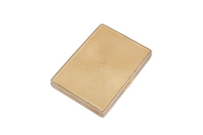 Lot 75 - A George V Art Deco sterling silver and guilloche enamel cigarette case, London 1933 by Asprey