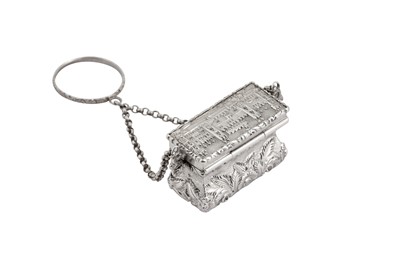 Lot 17 - A Victorian sterling silver ‘castle top’ vinaigrette, Birmingham 1840 by Gervase Wheeler