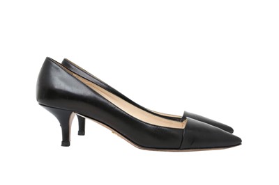 Lot 507 - Prada Black Kitten Heeled Pump - Size 38