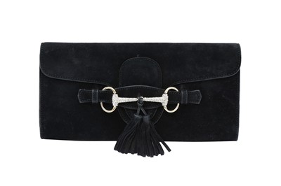 Lot 602 - Gucci Black Crystal Horsebit Clutch