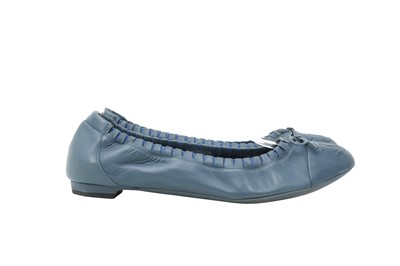 Lot 119 - Chanel Petrol Blue Stretch Ballet Flat