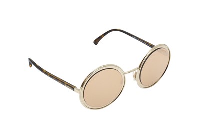 Lot 314 - Chanel Mirror Logo Round Sunglasses
