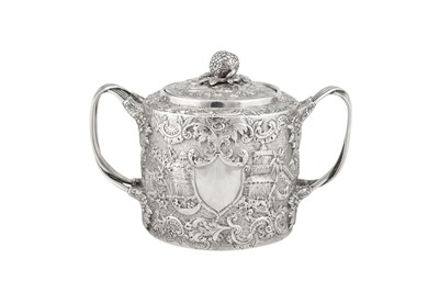 Lot 292 - A late 19th century American silver covered twin handled sugar bowl, Baltimore, Maryland circa 1880 by August Jacobi and Co