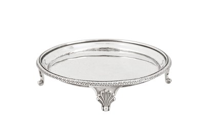 Lot 474 - A George III sterling silver teapot stand, London 1808 by Rebecca Emes and William Emes