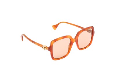 Lot 288 - Gucci Havana GG Oversized Square Sunglasses