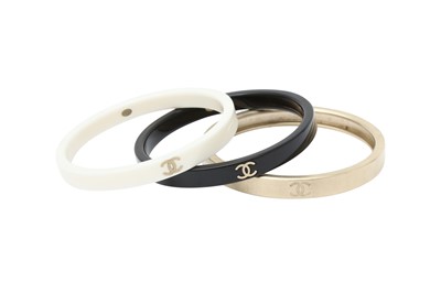 Lot 428 - Chanel Set Of Three CC Bangles
