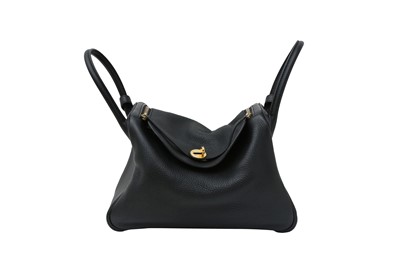 Lot 366 - Hermes Black Clemence Lindy 30