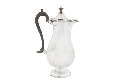 Lot 362 - A George V sterling silver hot water pot, London 1911 by Hawksworth, Eyre and Co Ltd