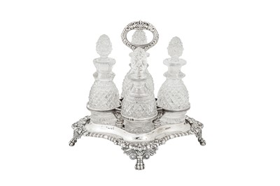 Lot 422 - A George IV sterling silver sauce bottle cruet, Sheffield 1824 by Thomas, James and Nathaniel Creswick