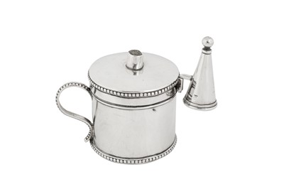 Lot 467 - A George III sterling silver bougie box, Sheffield 1777 by Richard Morton and Co