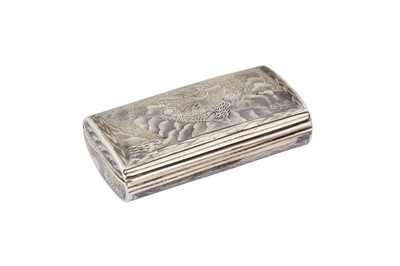 Lot 237 - An Alexander I mid-19th century Russian 84 zolotnik parcel gilt silver and niello snuff box, Moscow 1809 by A?