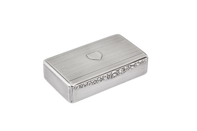 Lot 9 - A George III sterling silver snuff box, London 1798 by Jonathan Perkins I & Jonathan Perkins II