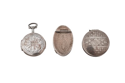 Lot 1174 - TWO GEORGE III STERLING SILVER PATCH BOXES