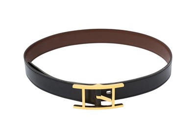 Lot 428 - Hermes Black Box Behapi Belt - Size 70