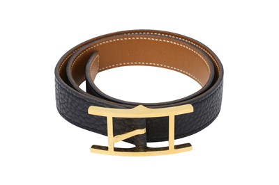 Lot 432 - Hermes Black Clemence Behapi Belt - Size 70