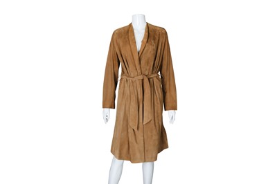 Lot 286 - Ralph Lauren Tan Suede Wrap Coat - Size US 6