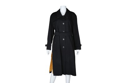 Lot 556 - Burberry Black Oversized Long Trench Coat - Size 8