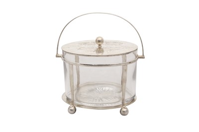 Lot 1264 - A VICTORIAN SILVER PLATED BISCUIT BOX  PRESENTED TO VESTA TILLEY