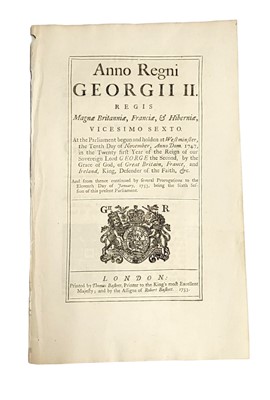 Lot 27 - The Jewish Naturalization Bill, popularly referred to as the “Jew Bill. 1753