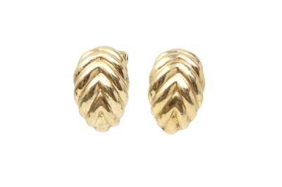 Lot 311 - Christian Dior Half Hoop Leaf Clip On Earrings