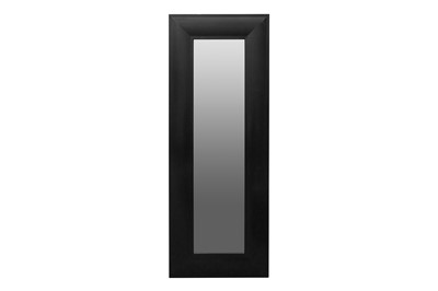 Lot 1808 - A CONTEMPORARY EBONISED HARDWOOD MIRROR