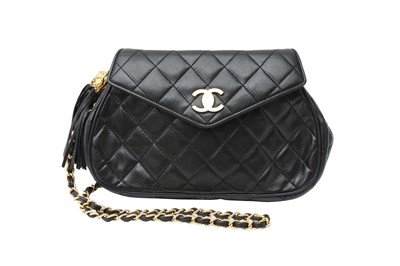 Lot 451 - Chanel Black Tassel Flap Bag