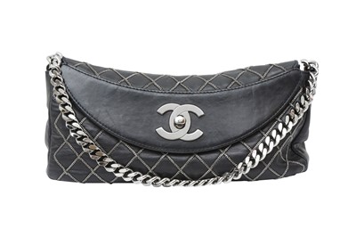 Lot 587 - Chanel Black Chain Stitch Quilted Flap Bag