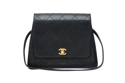 Lot 449 - Chanel Black Trapeze Flap Shoulder Bag