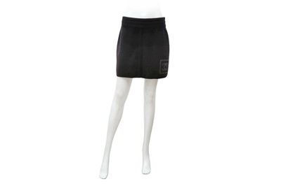 Lot 554 - Chanel Sport Black Wool Mini Skirt - Size 42