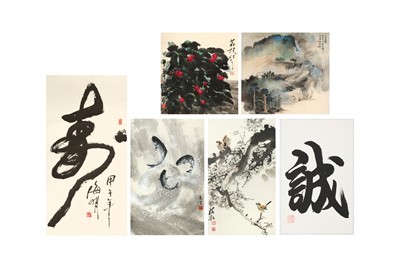 Lot 704 - SIX CHINESE HANGING SCROLLS