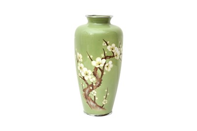 Lot 303 - A JAPANESE CLOISONNÉ ENAMEL 'PRUNUS' VASE