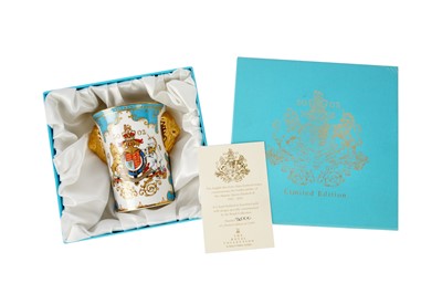 Lot 122 - A LIONHEAD BEAKER COMMEMORATING THE GOLDEN JUBILEE OF QUEEN ELIZABETH II