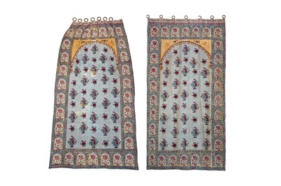 Lot 492 - A PAIR OF COTTON KALAMKARI CURTAINS