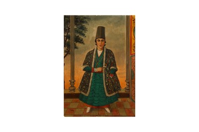 Lot 203 - A QAJAR PRINCE HOLDING A COMPASS