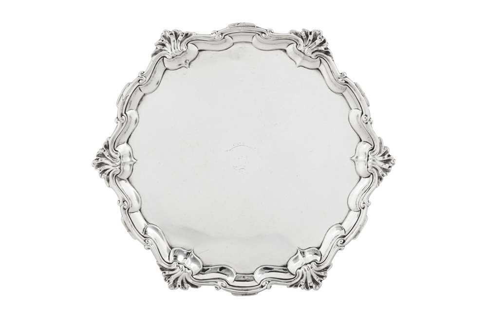 Lot 302 - A rare mid-18th century American Colonial silver salver, Boston circa 1750 by William Simpkins (1704-1780)