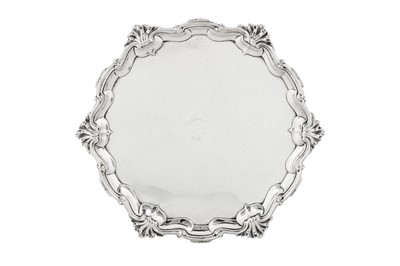 Lot 302 - A rare mid-18th century American Colonial silver salver, Boston circa 1750 by William Simpkins (1704-1780)