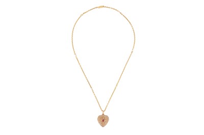 Lot 165 - A SEED PEARL AND RUBY PENDANT