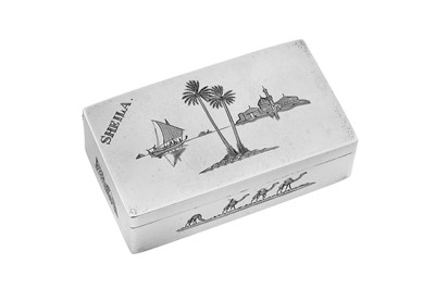 Lot 228 - A mid-20th century Iraqi silver dressing table box, Omara or Basra circa 1950