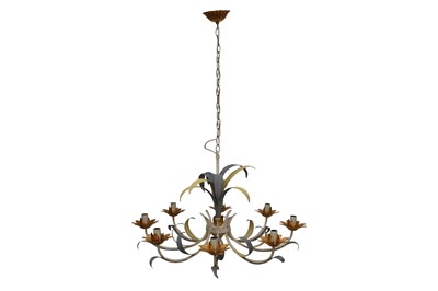 Lot 306 - A TOLEWARE CHANDELIER