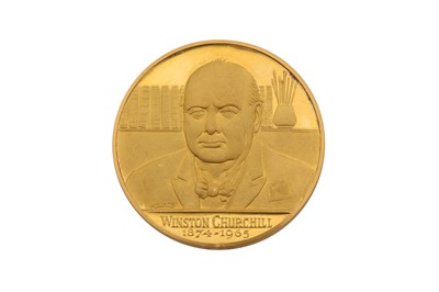 Lot 1056 - A COMMEMORATIVE SIR WINSTON CHURCHILL MEDALLION