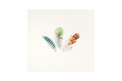 Lot 106 - A CHINESE EXPORT PAINTING OF FEATHERS