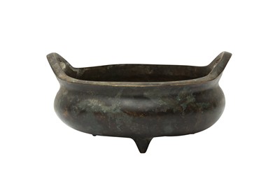 Lot 37 - A CHINESE BRONZE TRIPOD CENSER